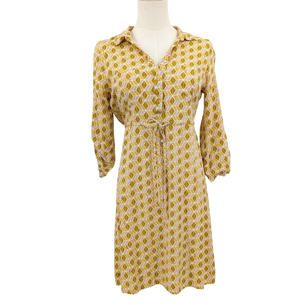 Alex & Parker Geometric Print Shirt Dress Sz S Minimalist Dopamine‎ Dressing
